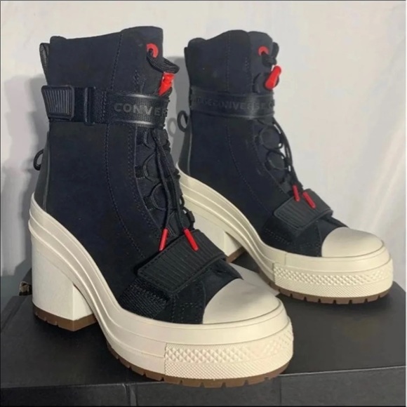 Converse CTAS GR 82 XX-HI Heels Black Egret White New With Tags Womans 5,5.5,6,8 - Picture 5 of 7